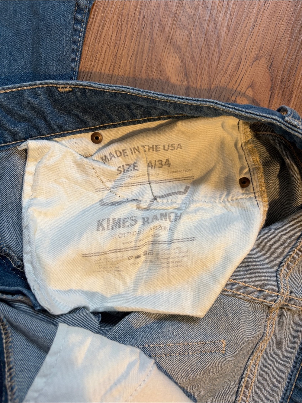 Kimes Ranch Blue Jeans with Yellow Pocket Stitch - Picture 2 of 2